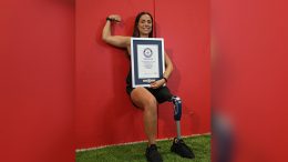 Darine Barbar poses with her Guinness World Records certificate.