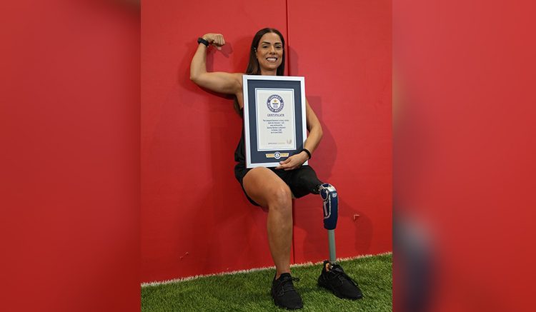 Darine Barbar poses with her Guinness World Records certificate.