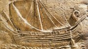 Relief portraying a Phoenician merchant ship, fourth century BC.